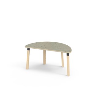 Bord Helmi linoleum halvrundt 120-60 cm svart mansjett