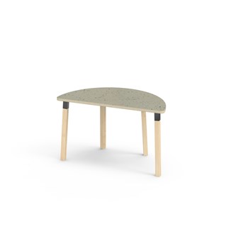 Bord Helmi linoleum halvrundt 120-60 cm svart mansjett