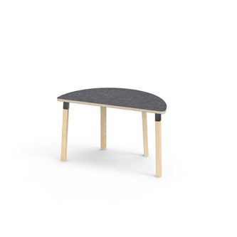 Bord Helmi linoleum halvrundt 120-60 cm svart mansjett