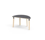 Bord Helmi linoleum halvrundt 120-60 cm svart mansjett