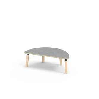 Bord Helmi linoleum halvrundt 120-60 cm svart mansjett