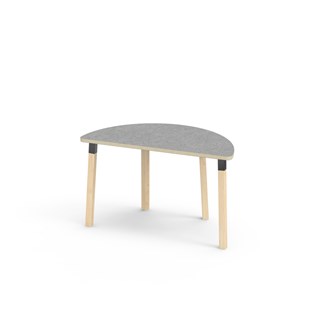 Bord Helmi linoleum halvrundt 120-60 cm svart mansjett