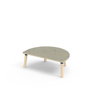 Bord Helmi linoleum halvrundt 120-80 cm svart mansjett