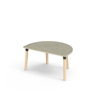 Bord Helmi linoleum halvrundt 120-80 cm svart mansjett