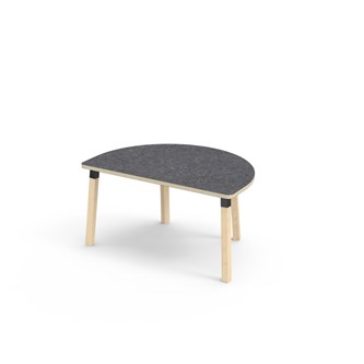 Bord Helmi linoleum halvrundt 120-80 cm svart mansjett