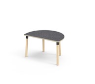 Bord Helmi linoleum halvrundt 120-80 cm svart mansjett