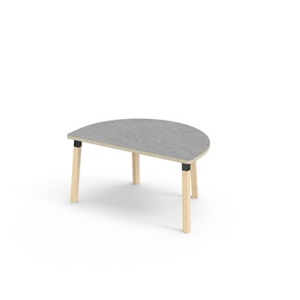 Bord Helmi linoleum halvrundt 120-80 cm svart mansjett