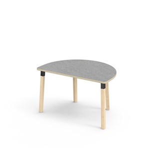 Bord Helmi linoleum halvrundt 120-80 cm svart mansjett