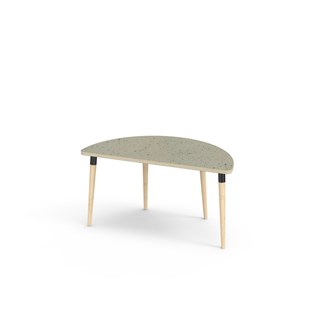 Bord My linoleum halvrundt 120-60 cm svart mansjett