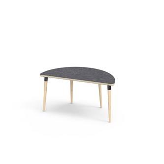 Bord My linoleum halvrundt 120-60 cm svart mansjett