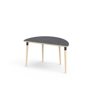 Bord My linoleum halvrundt 120-60 cm svart mansjett