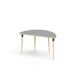 Bord My linoleum halvrundt 120-60 cm svart mansjett