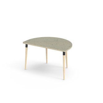 Bord My linoleum halvrundt 120-80 cm svart mansjett