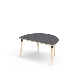 Bord My linoleum halvrundt 120-80 cm svart mansjett