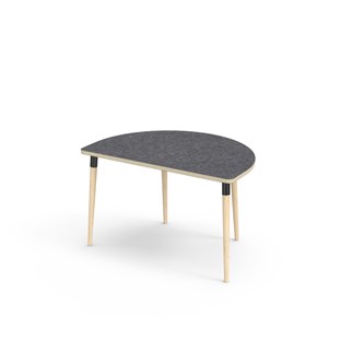 Bord My linoleum halvrundt 120-80 cm svart mansjett
