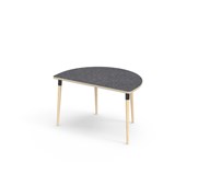 Bord My linoleum halvrundt 120-80 cm svart mansjett