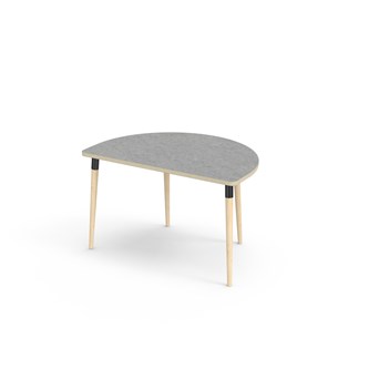 Bord My linoleum halvrundt 120-80 cm svart mansjett