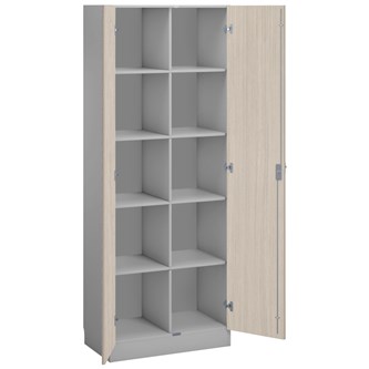 Norden materialskap 10 rom 80x47x210 cm lys grå