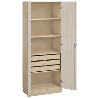 Norden materialskap 6 skuffer 80x47x210 cm bjørk