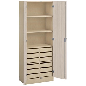 Norden materialskap 12 skuffer 80x47x210 cm bjørk