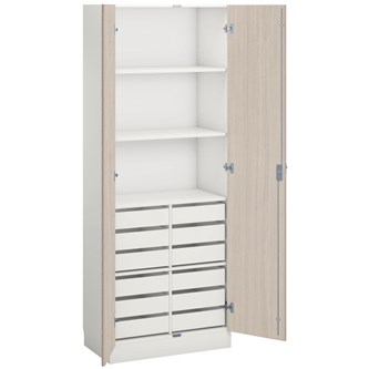 Norden materialskap 12 skuffer 80x47x210 cm hvit