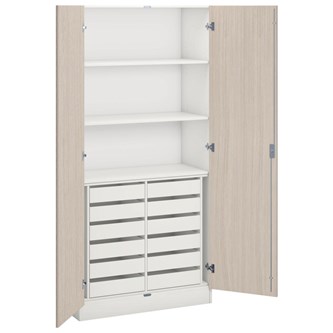 Norden materialskap 12 skuffer bjørk 100x47x210 cm