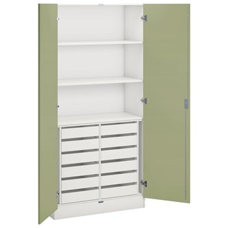 Norden materialskap 12 skuffer 100x47x210 cm hvit