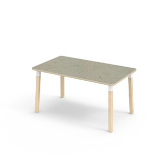 Bord Helmi linoleum 140x80 cm hvit mansjett