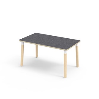 Bord Helmi linoleum 140x80 cm hvit mansjett