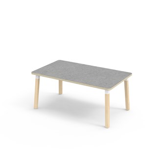 Bord Helmi linoleum 140x80 cm hvit mansjett