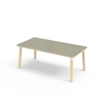 Bord Helmi linoleum 160x80 cm hvit mansjett