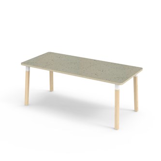 Bord Helmi linoleum 180x80 cm hvit mansjett