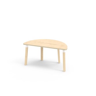 Bord Helmi akustikklaminat halvrundt 120-60 cm hvit mansjett