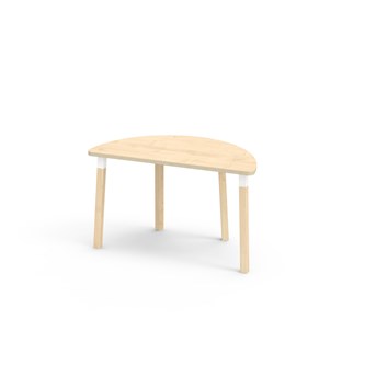 Bord Helmi akustikklaminat halvrundt 120-60 cm hvit mansjett
