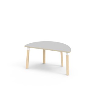 Bord Helmi akustikklaminat halvrundt 120-60 cm hvit mansjett