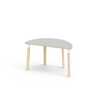 Bord Helmi akustikklaminat halvrundt 120-60 cm hvit mansjett