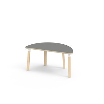 Bord Helmi akustikklaminat halvrundt 120-60 cm hvit mansjett