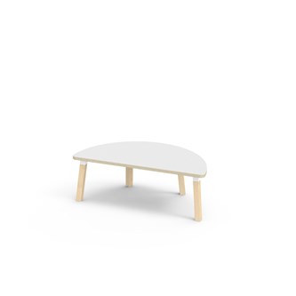 Bord Helmi akustikklaminat halvrundt 120-60 cm hvit mansjett