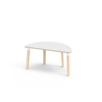 Bord Helmi akustikklaminat halvrundt 120-60 cm hvit mansjett