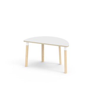 Bord Helmi akustikklaminat halvrundt 120-60 cm hvit mansjett