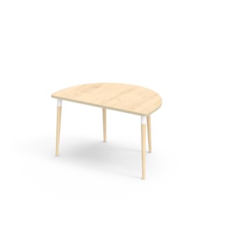 Bord My FSC HT halvrundt 120x80 cm hvit mansjett