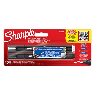Merketusj Sharpie Acrylic svart og hvit