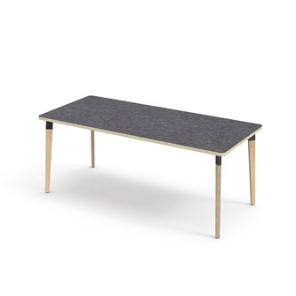 Bord Grow linoleum 180x80 cm svart mansjett
