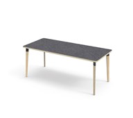 Bord Grow linoleum 180x80 cm svart mansjett