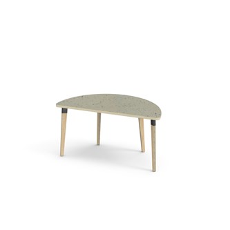 Bord Grow linoleum halvrundt 120-60 cm svart mansjett