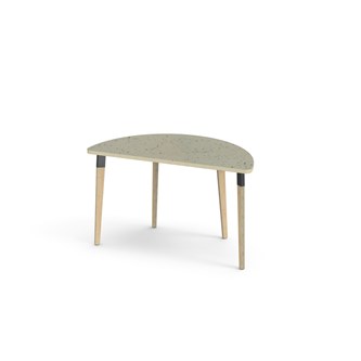 Bord Grow linoleum halvrundt 120-60 cm svart mansjett