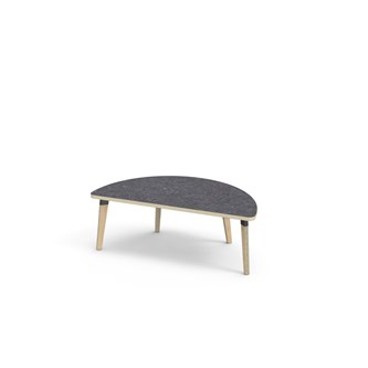 Bord Grow linoleum halvrundt 120-60 cm svart mansjett