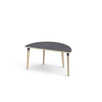 Bord Grow linoleum halvrundt 120-60 cm svart mansjett