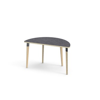 Bord Grow linoleum halvrundt 120-60 cm svart mansjett