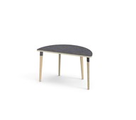 Bord Grow linoleum halvrundt 120-60 cm svart mansjett